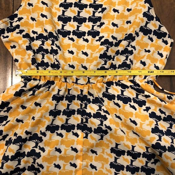 LIVING DOLL vintage yellow blue pocket dress M - Picture 8 of 8